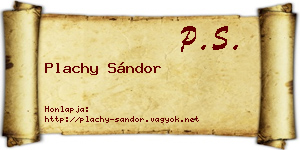 Plachy Sándor névjegykártya