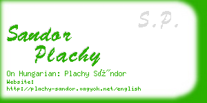 sandor plachy business card